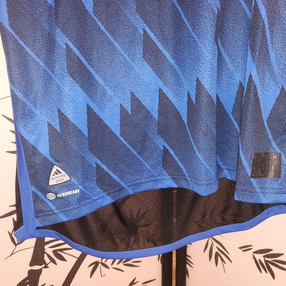 Adidas Blue and Black Soccer Jersey - Picture 6 of 8